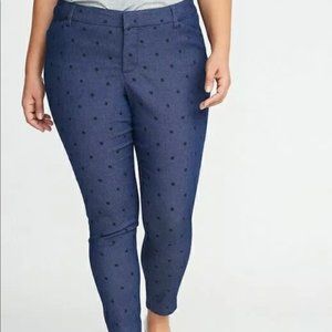 Old Navy Polka Dot Mid-Rise Secret-Slim Pockets Pixie Pants Plus Size 18